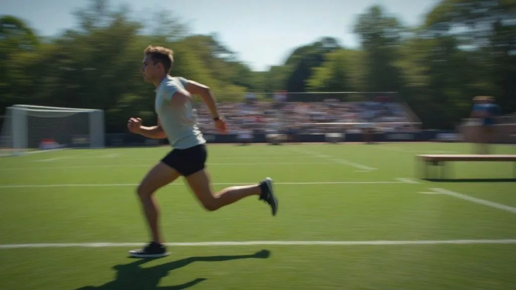 Athlete performing conditioning exercises on the field