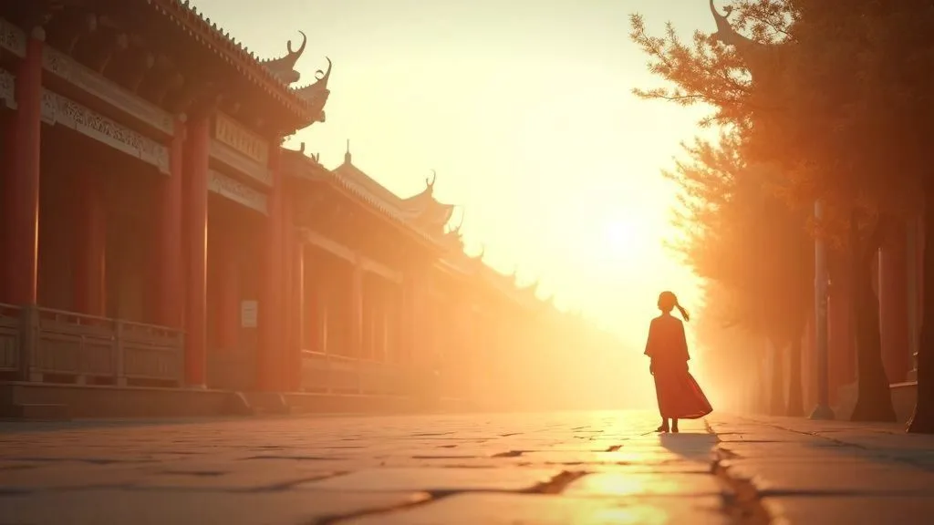 A vibrant market scene showcasing traditional Chinese culture.